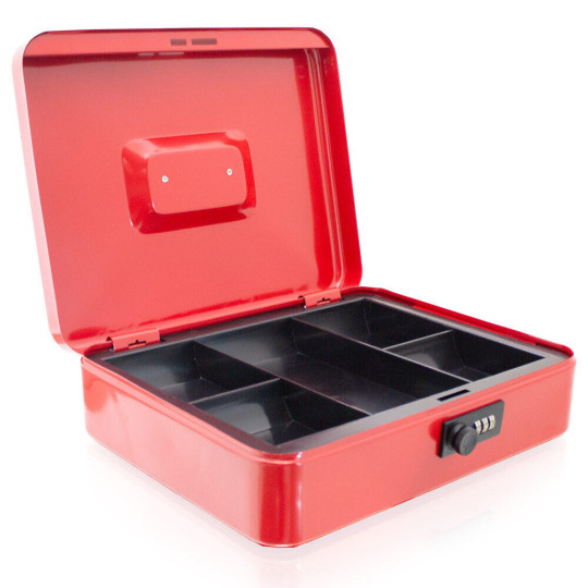 Cutiță de economisire 30 cm cu compartiment pentru monede, roșie