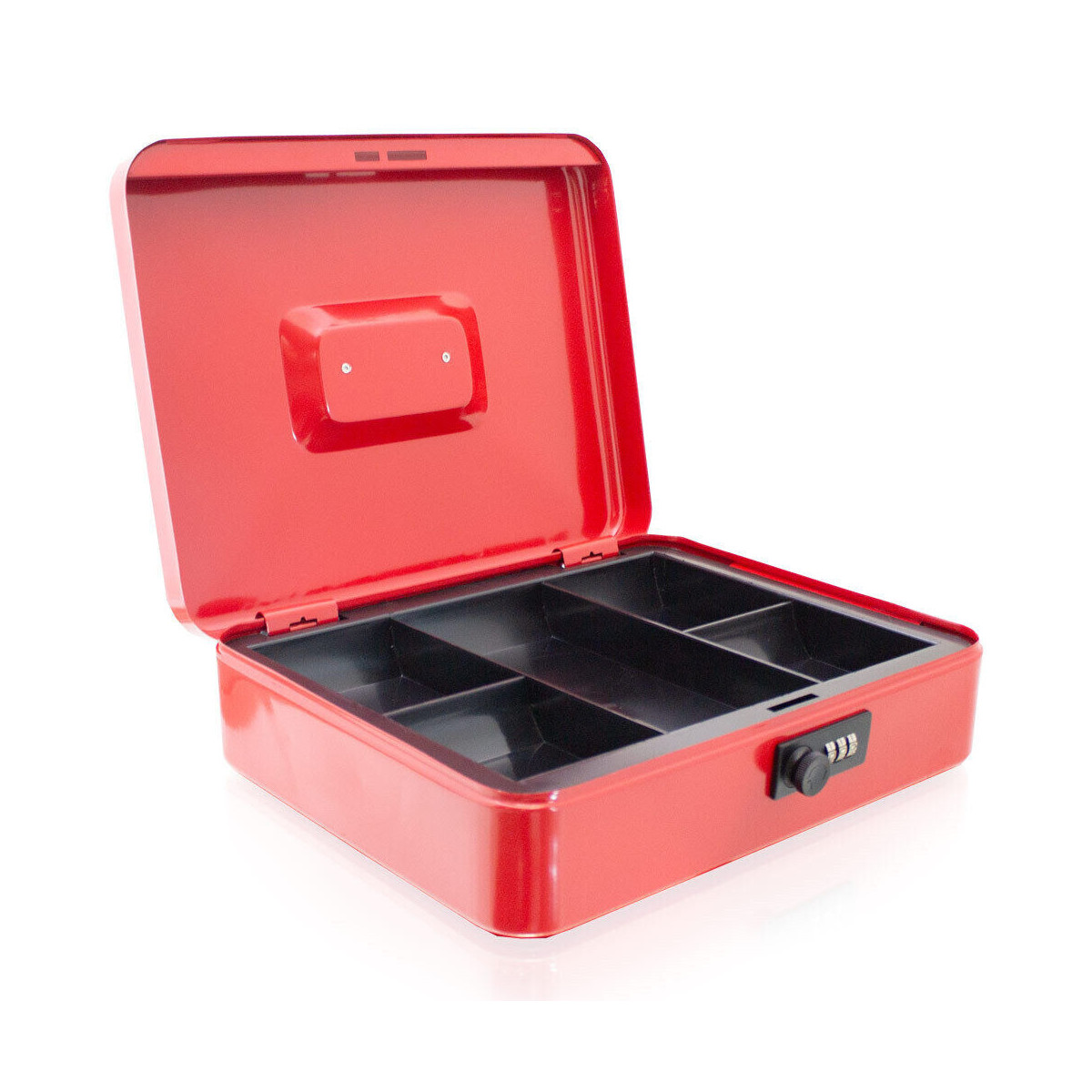 Cutiță de economisire 30 cm cu compartiment pentru monede, roșie