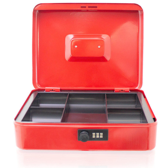 Cutiță de economisire 30 cm cu compartiment pentru monede, roșie