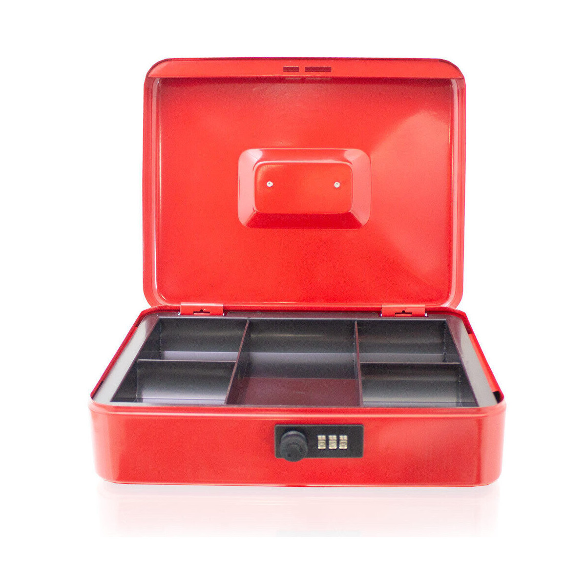 Cutiță de economisire 30 cm cu compartiment pentru monede, roșie