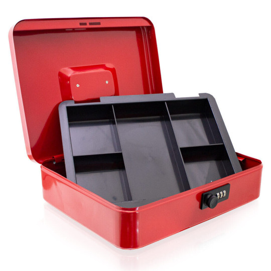 Cutiță de economisire 30 cm cu compartiment pentru monede, roșie