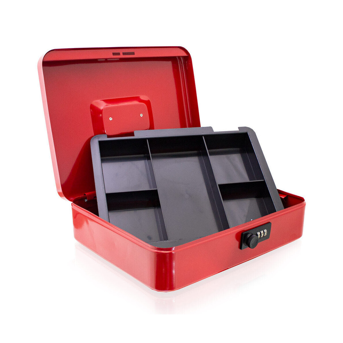 Cutiță de economisire 30 cm cu compartiment pentru monede, roșie