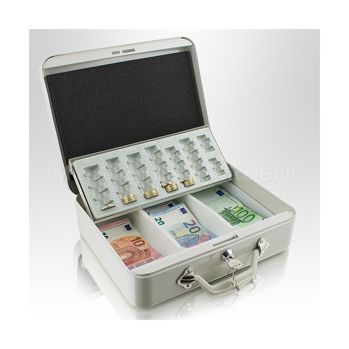 Casier pentru numerar, gri deschis, 30cm