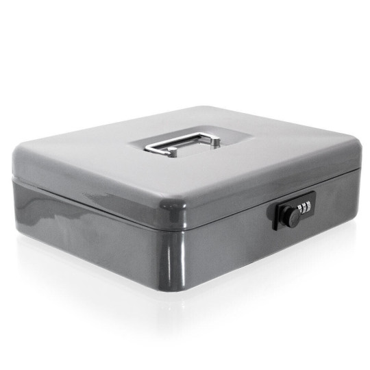 Cufărul metalic negru pentru monede, 30 cm