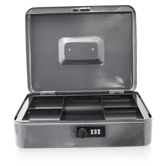 Cufărul metalic negru pentru monede, 30 cm