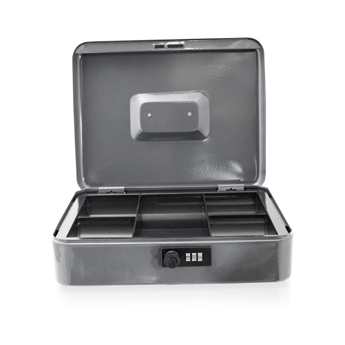 Cufărul metalic negru pentru monede, 30 cm