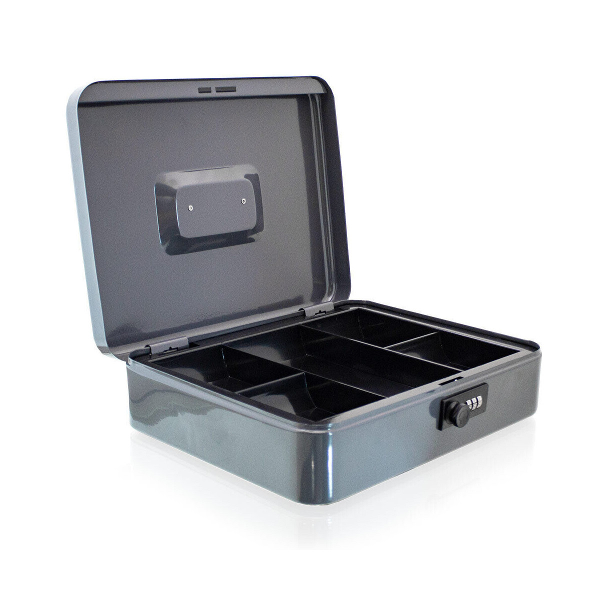 Cufărul metalic negru pentru monede, 30 cm