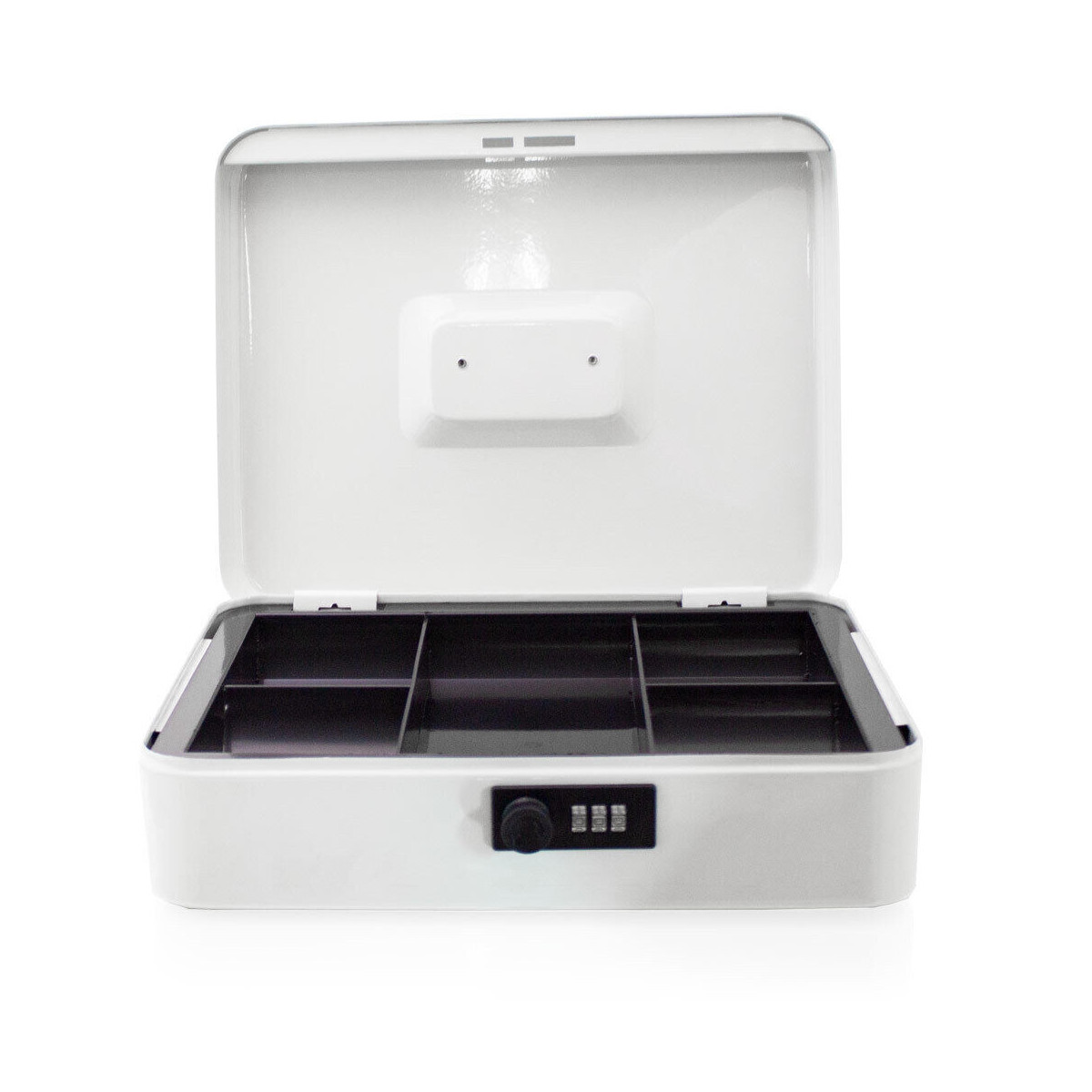 Cutie de metal gri deschis pentru monede, 30 cm