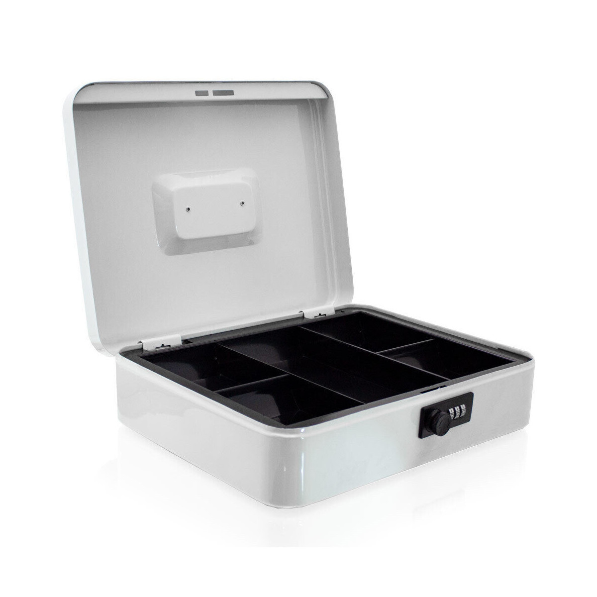 Cutie de metal gri deschis pentru monede, 30 cm