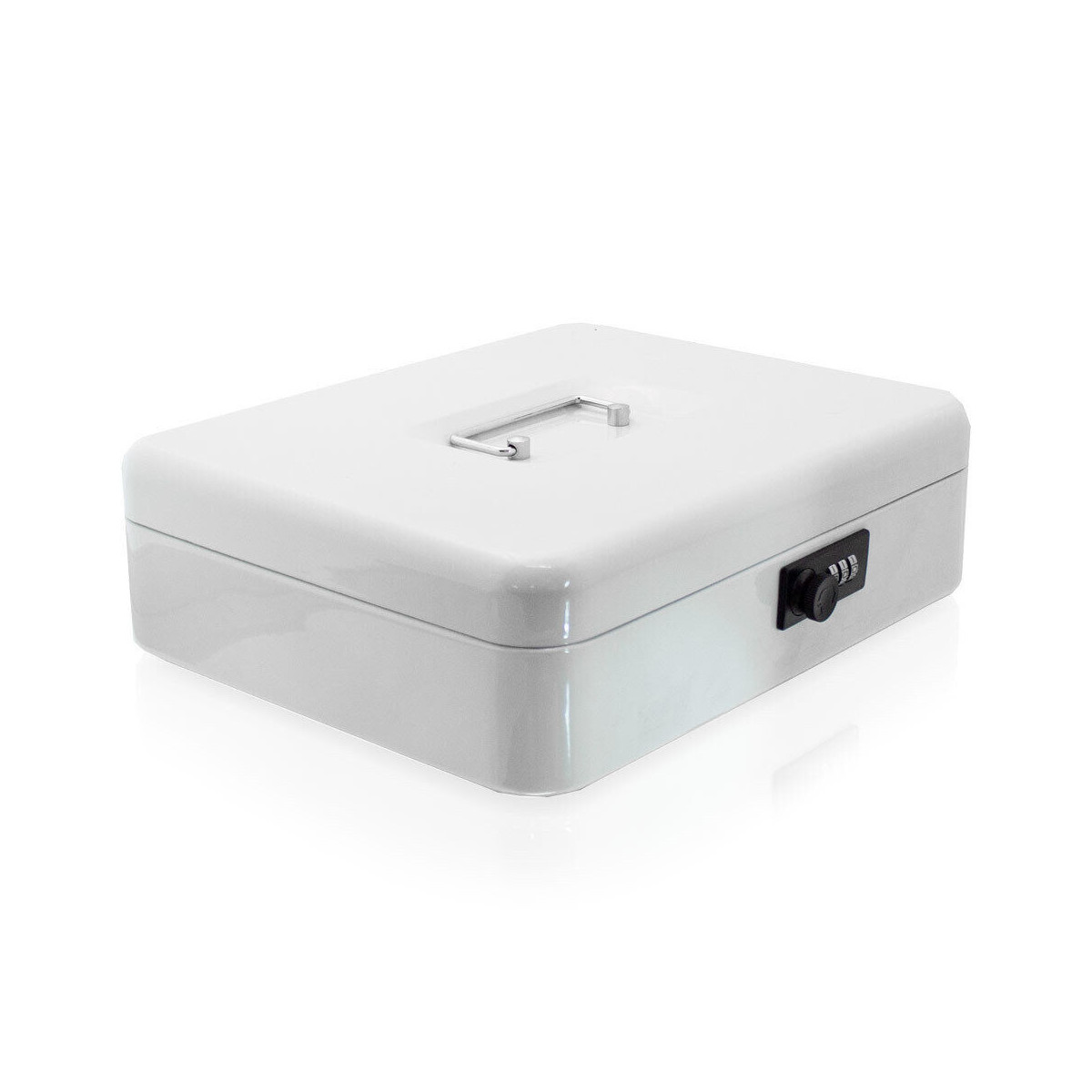 Cutie de metal gri deschis pentru monede, 30 cm