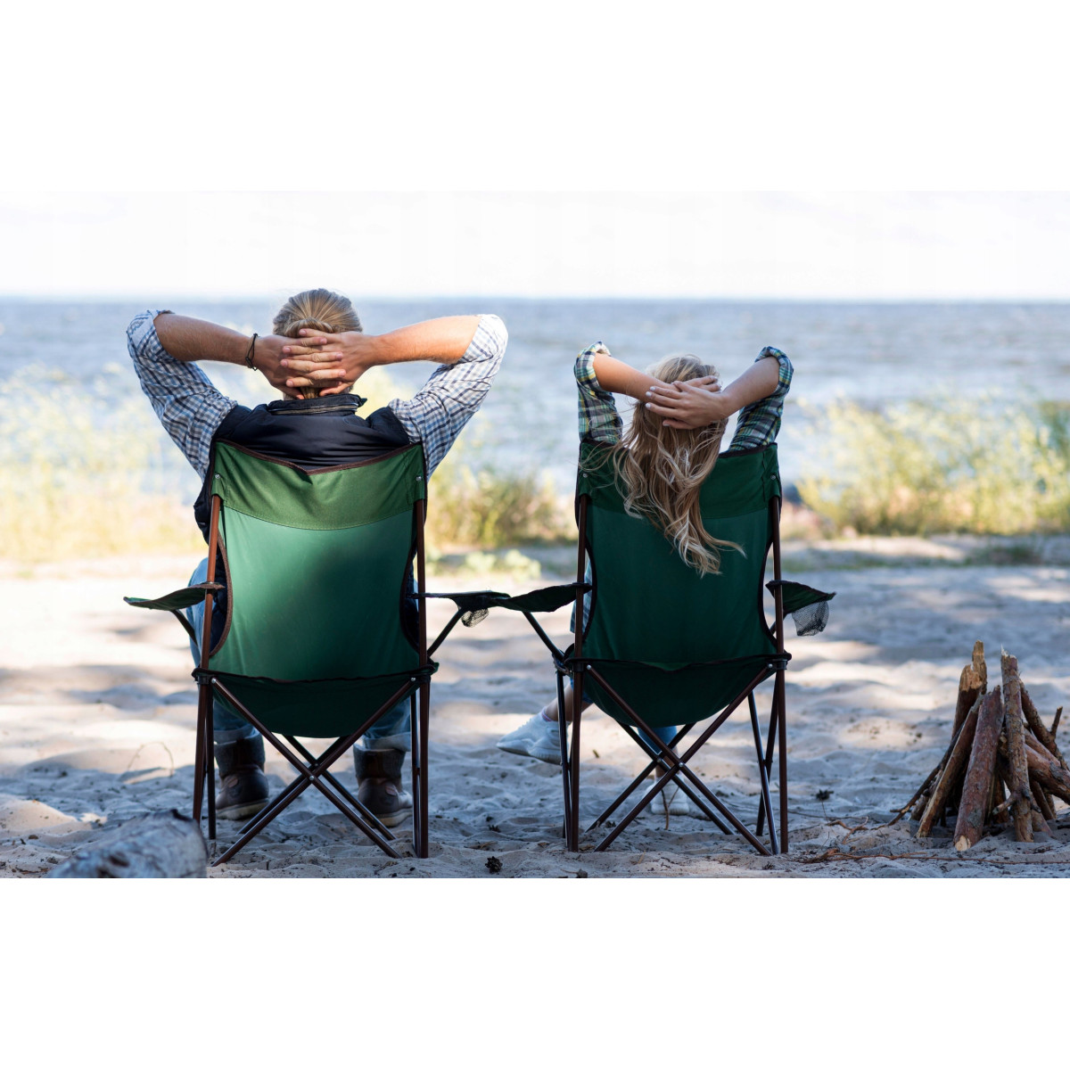 Scaun de camping de culoare verde