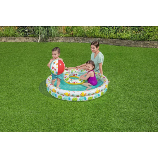 Piscina pentru copii Play Pool Set, cu minge și turom, 122x20 cm