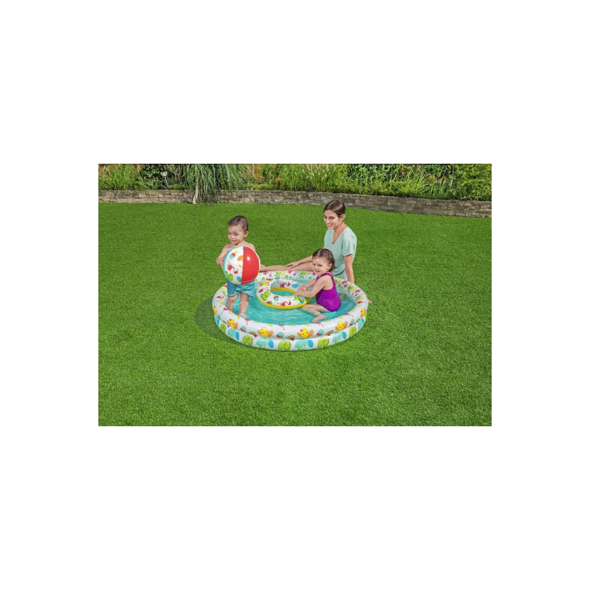 Piscina pentru copii Play Pool Set, cu minge și turom, 122x20 cm