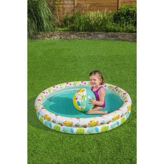 Piscina pentru copii Play Pool Set, cu minge și turom, 122x20 cm