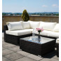 Mobilier din ratan de 7 piese de calitate, cu perne bej