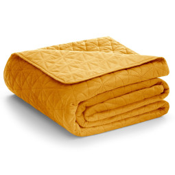 Pătură de pat LAILA, de culoare muștar, stil glamour, 170x270