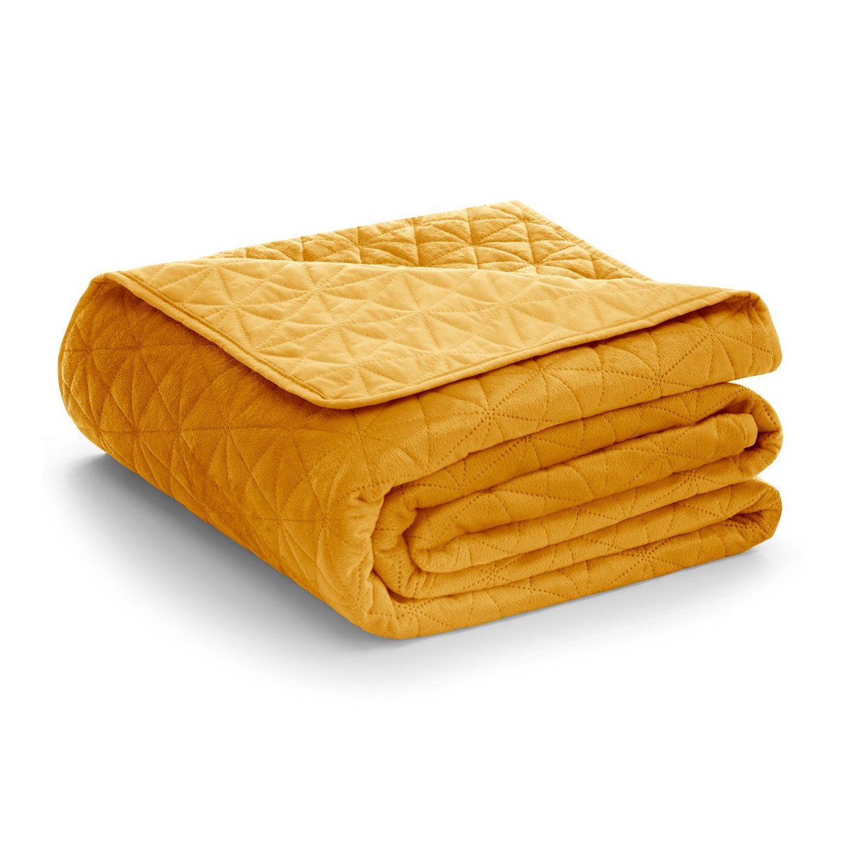 Pătură de pat LAILA, de culoare muștar, stil glamour, 170x270