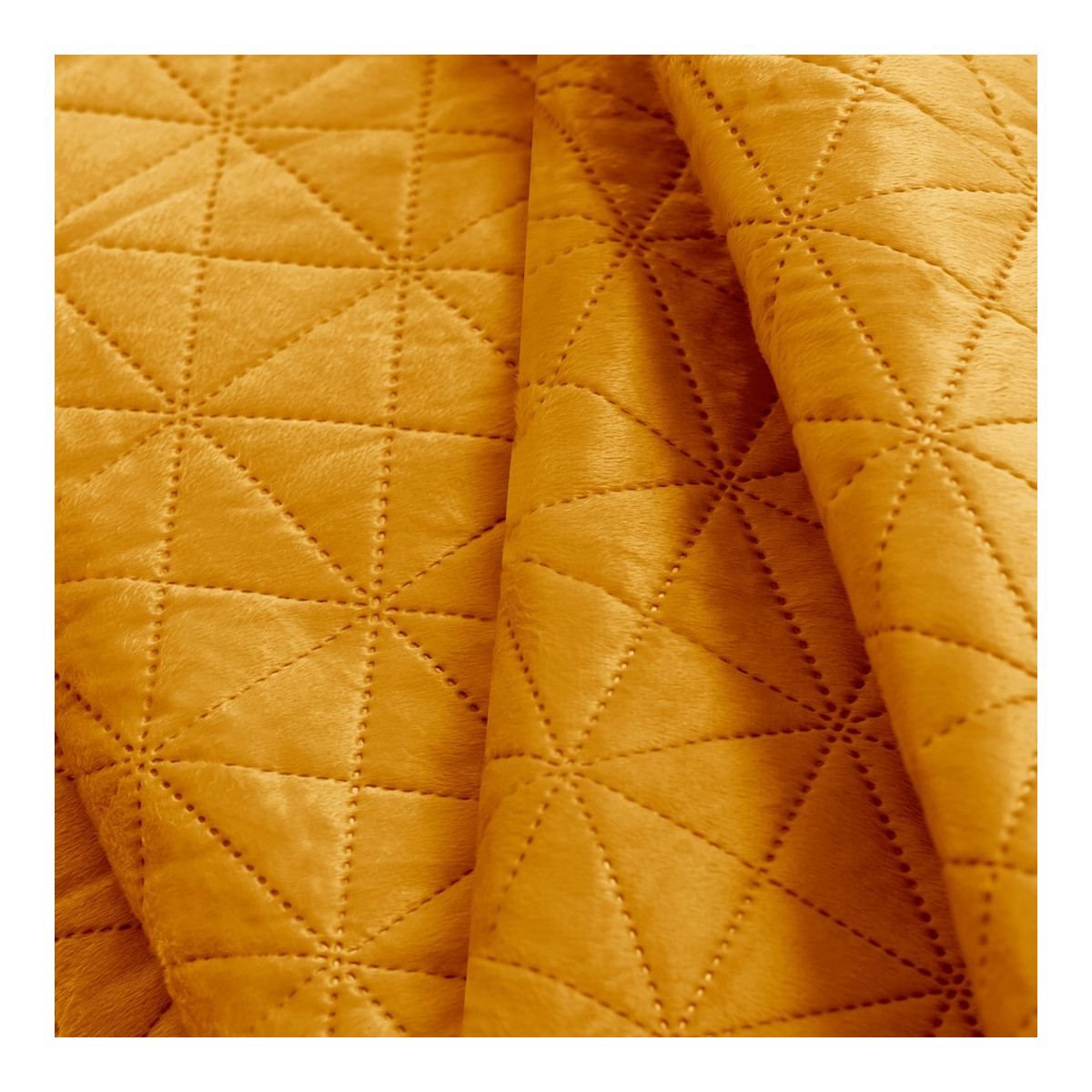 Pătură de pat LAILA, de culoare muștar, stil glamour, 170x270