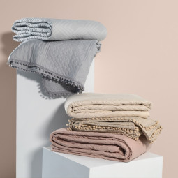 Pătură de pat luxoasă MEADORE de culoare gri, 200x220