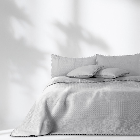 Pătură de lux pentru pat, culoare gri deschis, 220x240