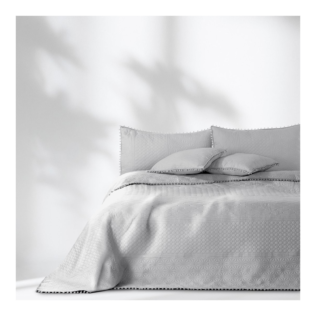 Pătură de lux pentru pat, culoare gri deschis, 220x240