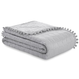 Pătură elegantă pentru pat, gri cu cusături, 260x280