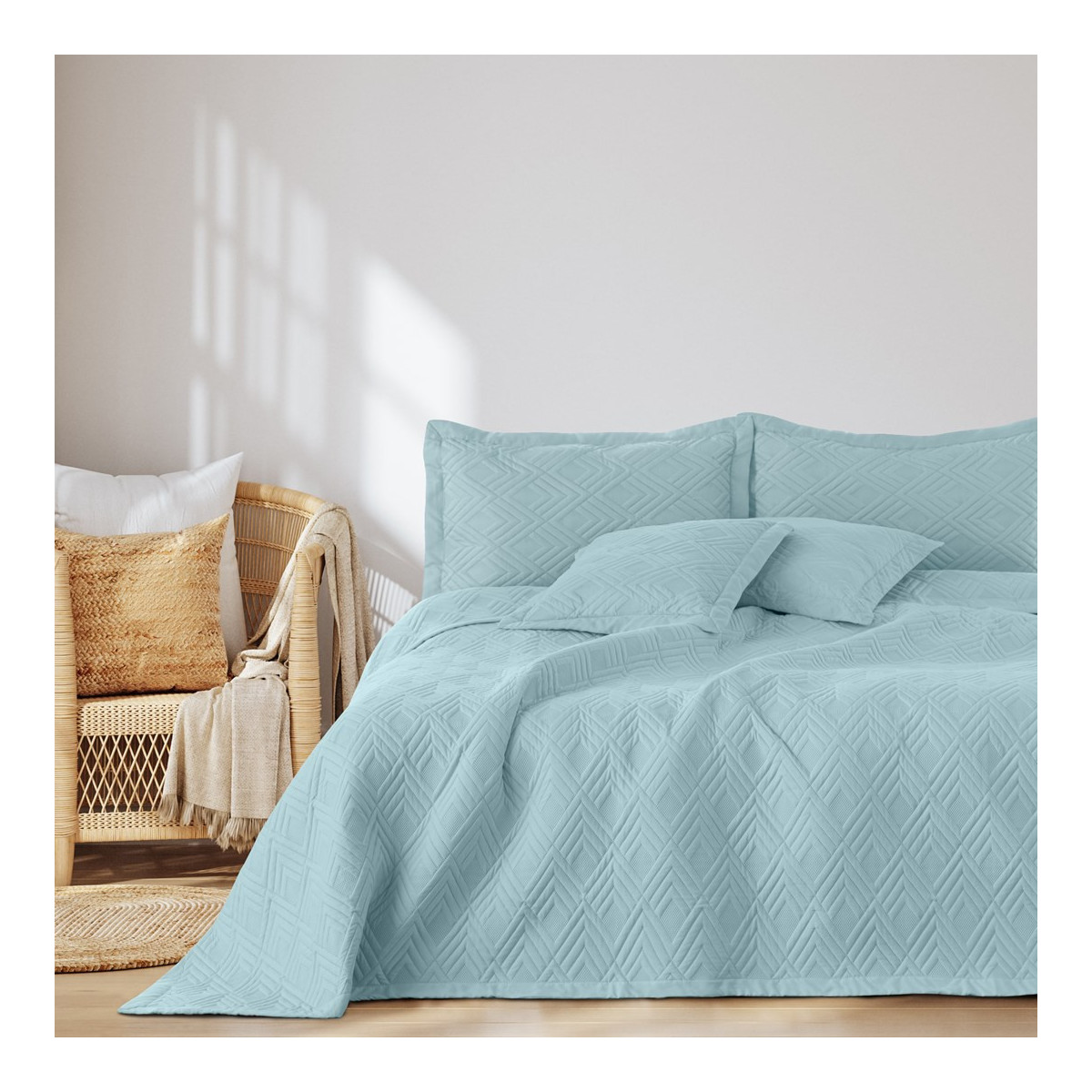 Pătură dublă pentru pat OPHELIA, culoare albastră 170x270