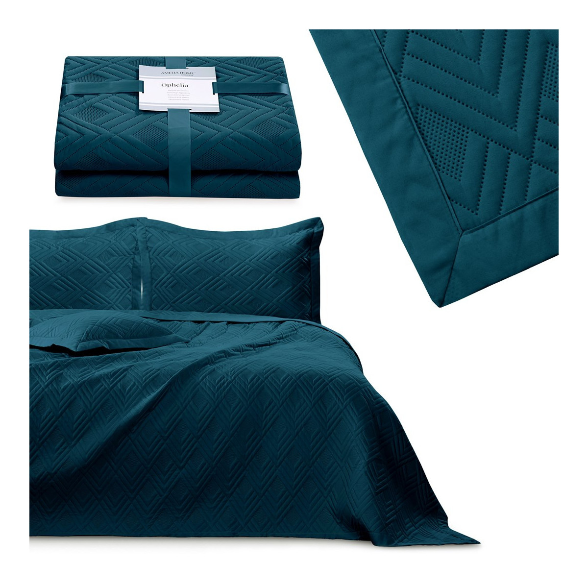 Pătură de pat OPHELIA, culoare albastru marin din microfibră, 170x210