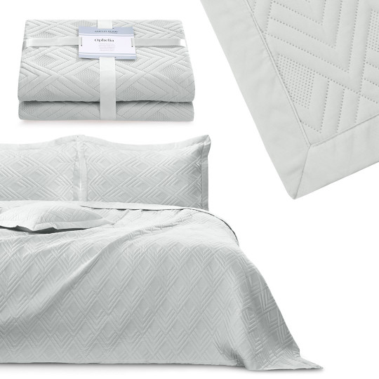 Pătura de lux pentru pat, gri deschis, cu dimensiunea 240x260.