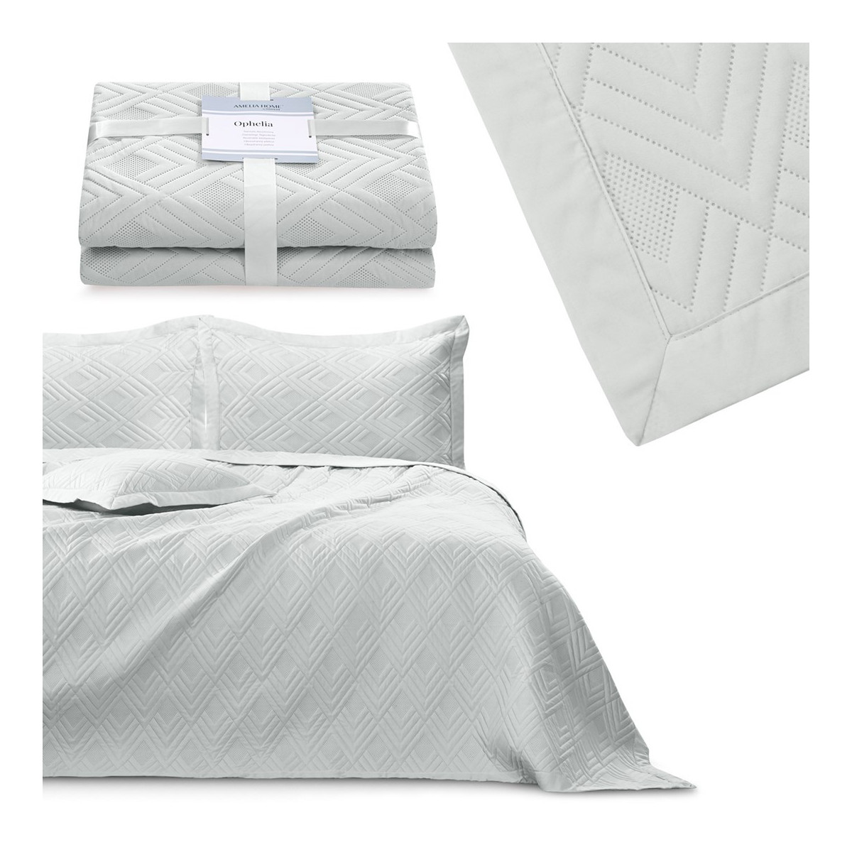Pătura de lux pentru pat, gri deschis, cu dimensiunea 240x260.