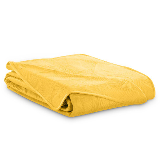 Pătură pentru pat PALSHA, culoare galbenă, textil, catifea, poliester 170x210