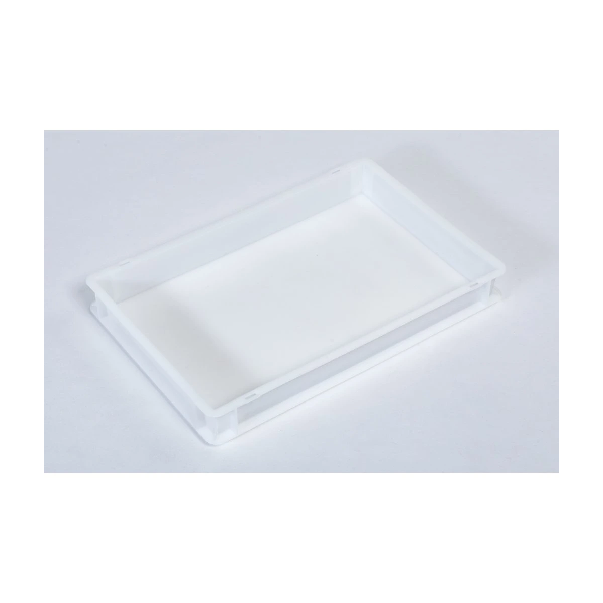 Cutie de plastic pentru cofetării, joasă, de culoare albă, 600x400x90