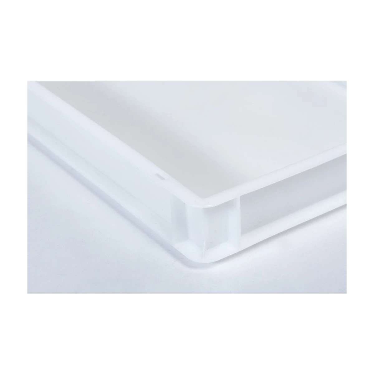 Cutie de plastic pentru cofetării, joasă, de culoare albă, 600x400x90