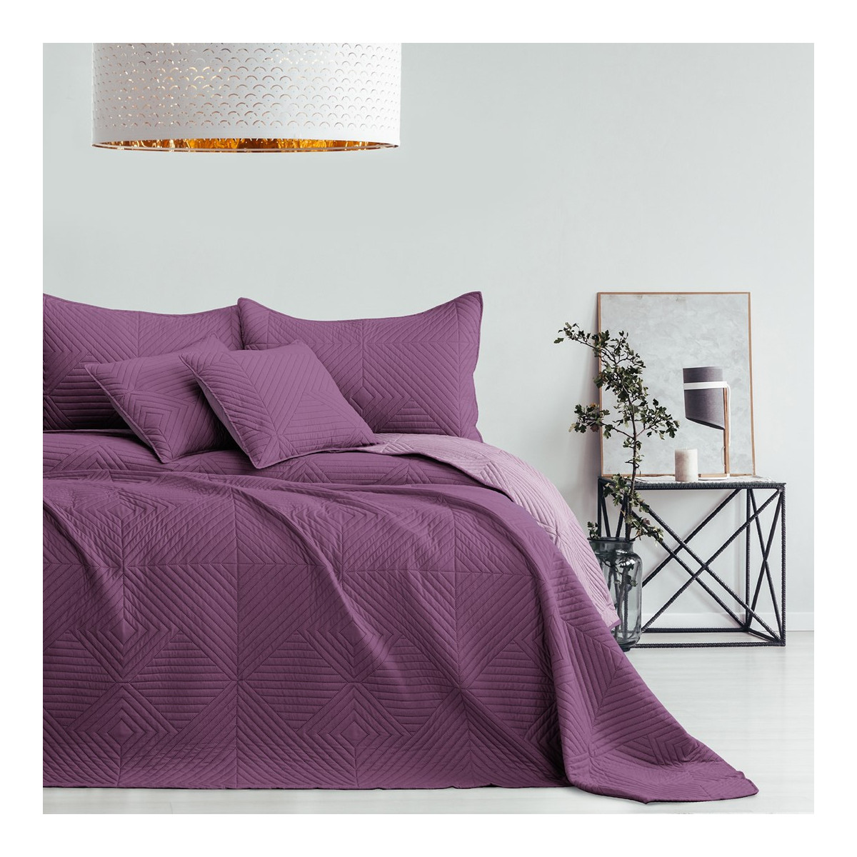 Plapum pentru pat SOFTA, culoare violet / roz, 170x270