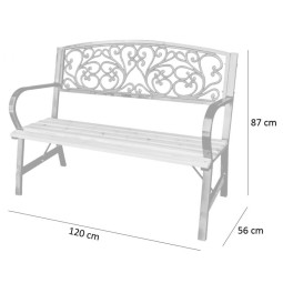 Bancă elegantă pentru grădină 120x56x87 cm
