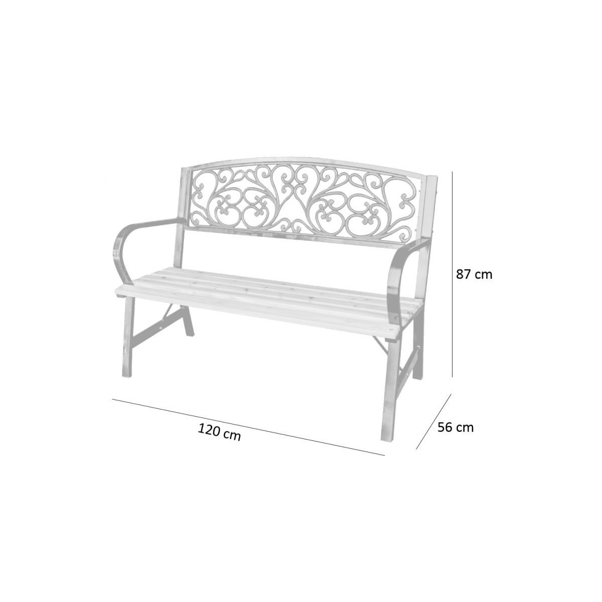 Bancă elegantă pentru grădină 120x56x87 cm