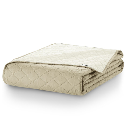 Pătură pentru pat AXEL de culoare bej din microfibră, 260x280
