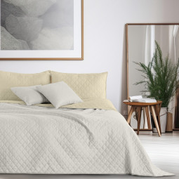 Pătură reversibilă bej pentru pat AXEL, microfibră, 220x240