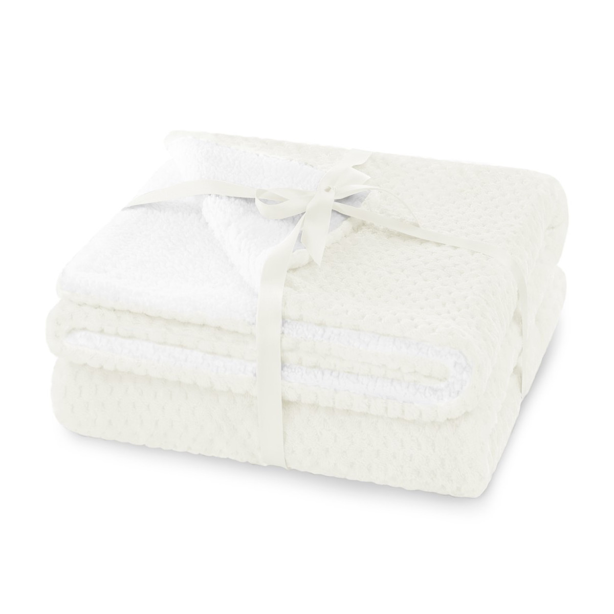 Fețe de pat reversibile de culoare albă cu frunze 140x200 cm