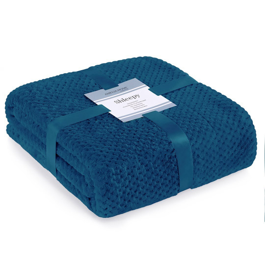 Pătură de pat reversibilă de culoare albă cu frunze 140x200 cm