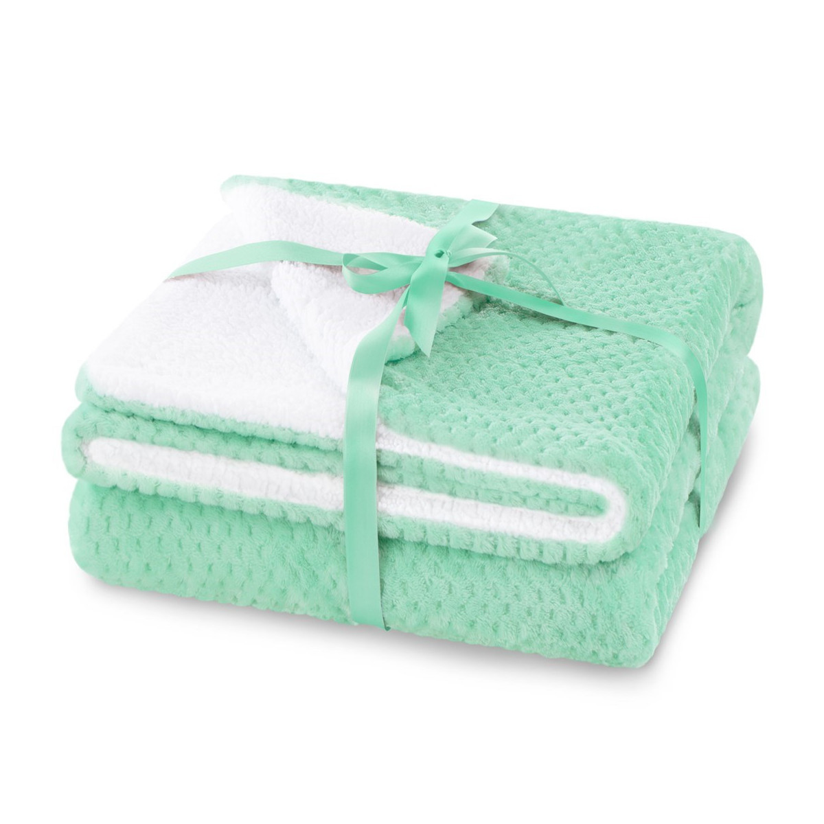 Fețe de pernă reversibile de culoare albă cu frunze 140x200 cm