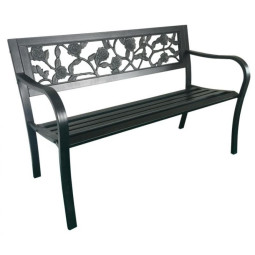 Bancă de grădină de calitate cu spătar cu motiv de trandafiri