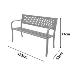 Bancă de grădină de calitate cu spătar cu motiv de trandafiri