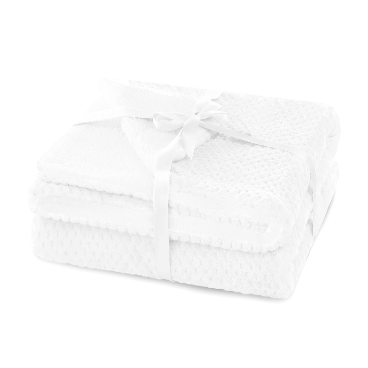 Cearceafuri de pat reversibile de culoare albă cu frunze 140x200 cm