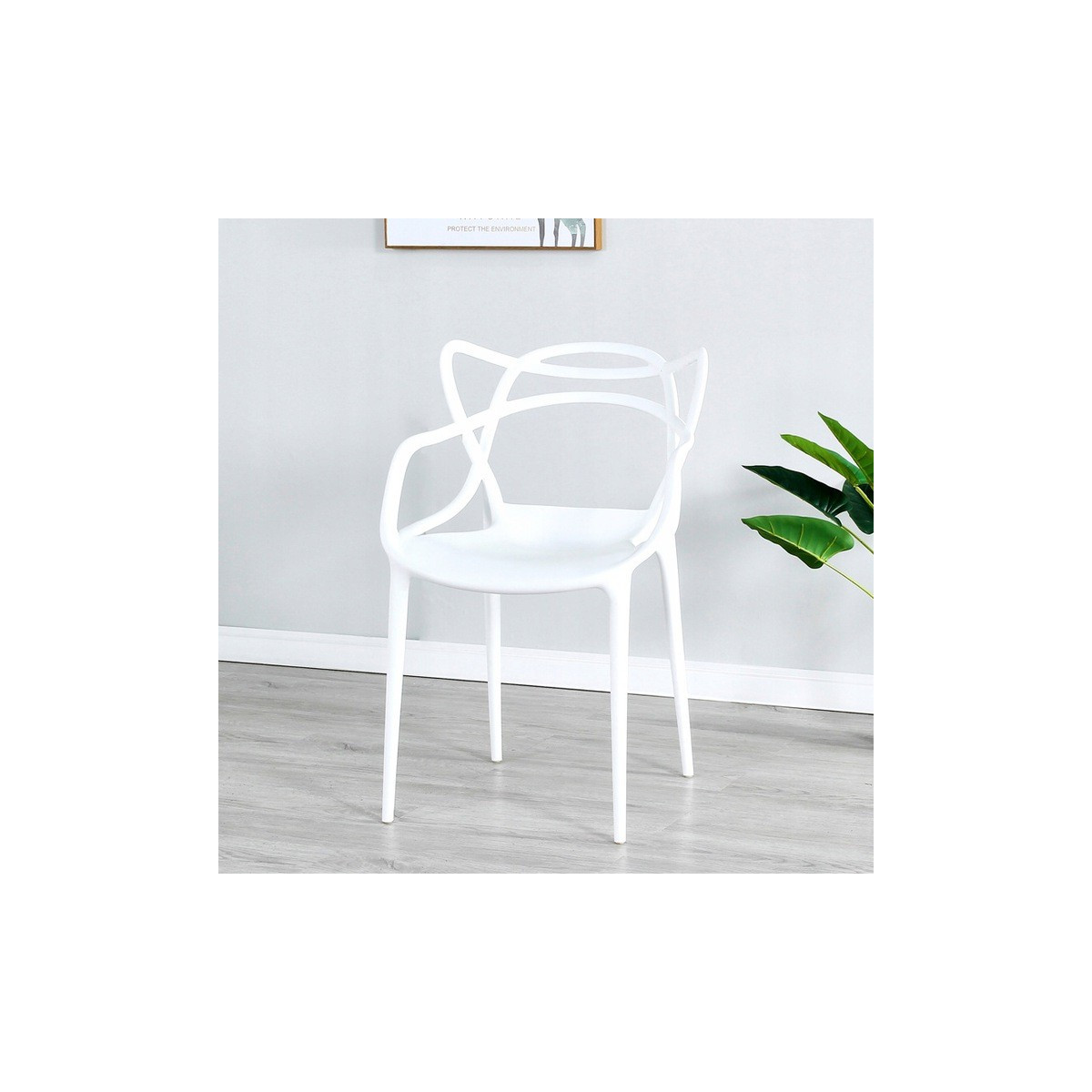 Scaun modern, de culoare albă