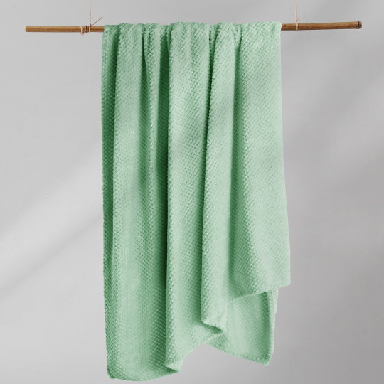 Plaid HENRY în culoarea mentă, stil jacquard 70x150