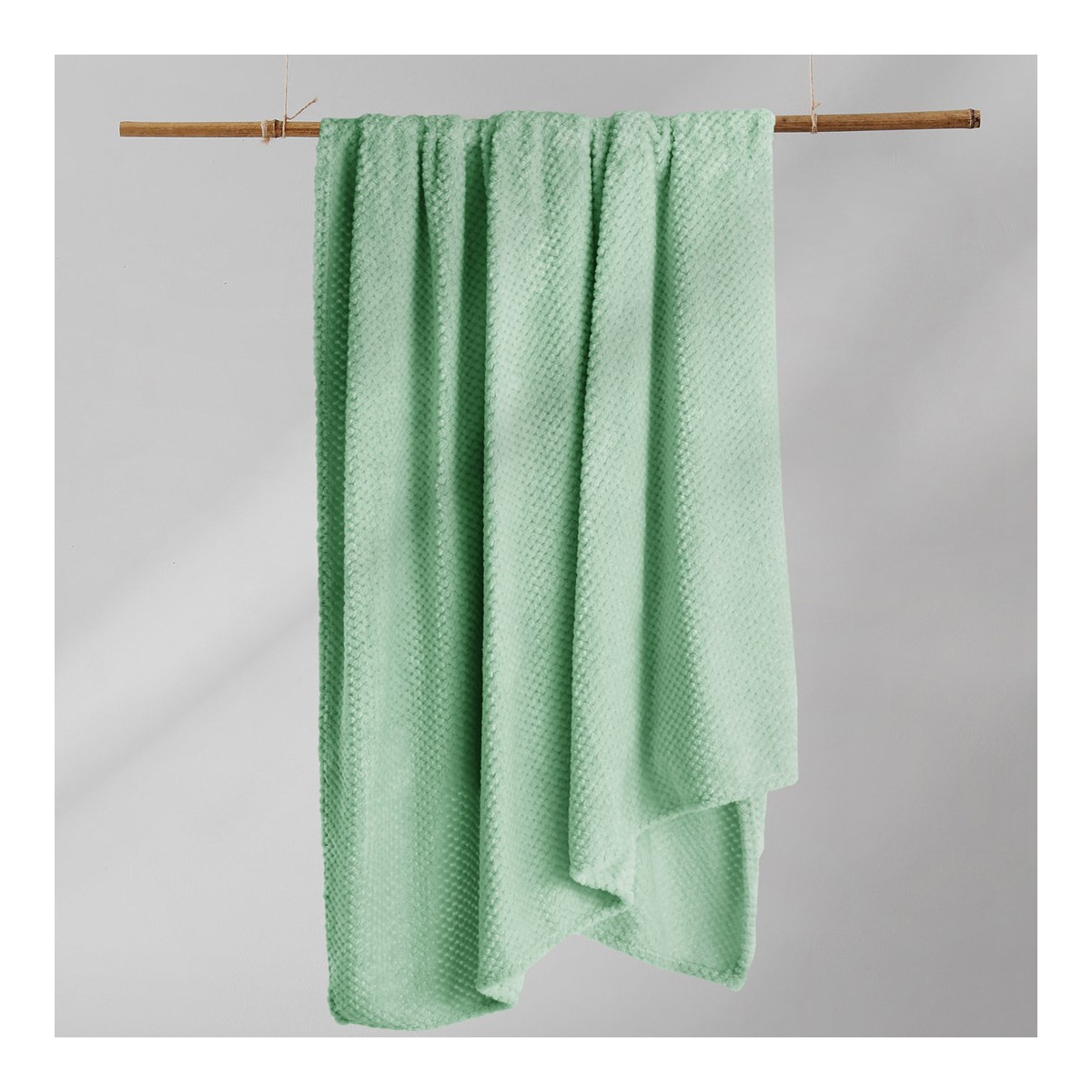 Plaid HENRY în culoarea mentă, stil jacquard 70x150