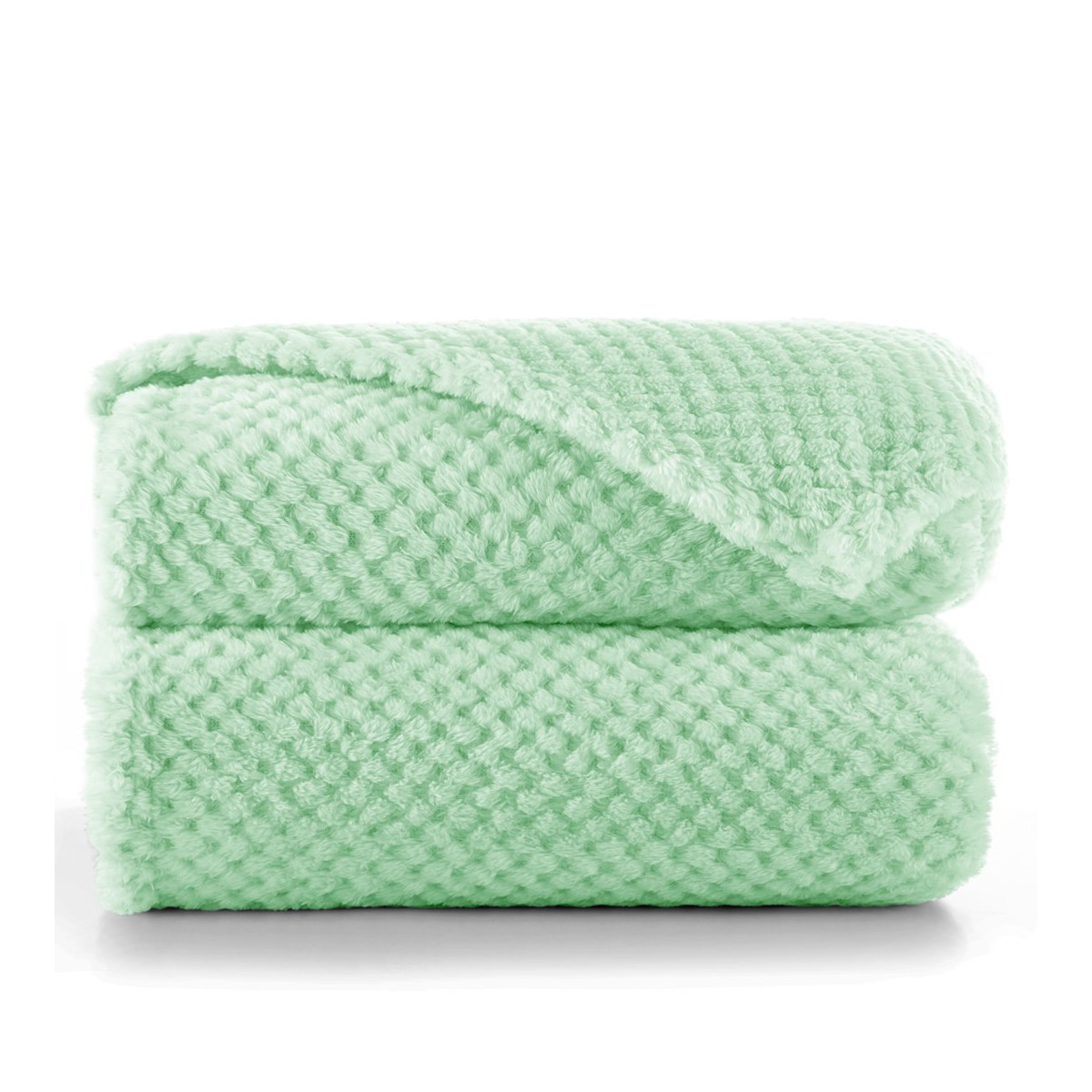 Plaid HENRY în culoarea mentă, stil jacquard 70x150