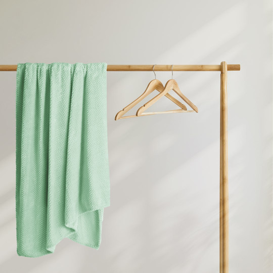 Plaid HENRY în culoarea mentă, stil jacquard 70x150