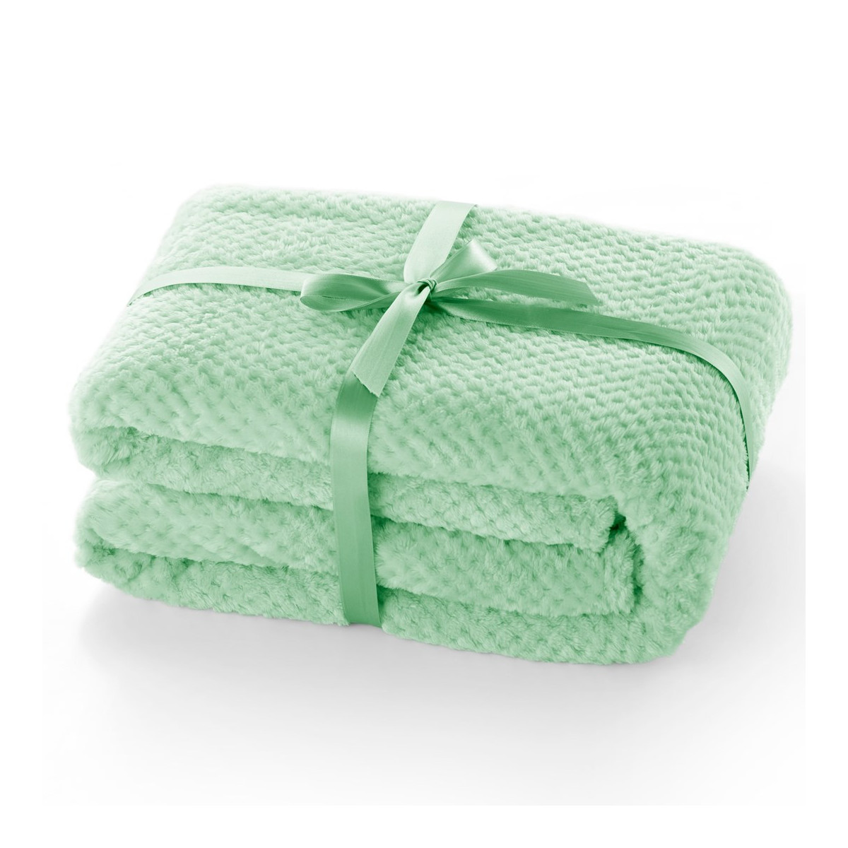 Plaid HENRY în culoarea mentă, stil jacquard 70x150